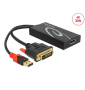 DeLOCK DisplayPortUSB 2.0 A, DVI-D Adapter 0,3 m schwarz