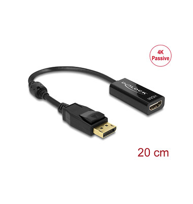 DeLOCK DisplayPortHDMI Adapter 0,20 m schwarz