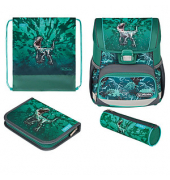 herlitz Schulranzen-Set Loop Plus Green Rex Kunstfaser grün