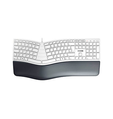 CHERRY KC 4500 ERGO Tastatur kabelgebunden weiß-grau