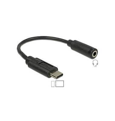 DeLOCK USB C3,5 mm Adapter 0,14 m schwarz DeLOCK USB C3,5 mm Adapter 0,14 m schwarz