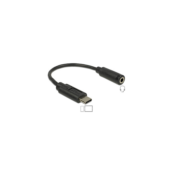 4043619658428 - DeLOCK - audio adaptor - 24 pin USB-C to mini-phone stereo 35 mm - 14 cm 4043619658428 - DeLOCK - audio adaptor - 24 pin USB-C to mini-phone stereo 35 mm - 14 cm
