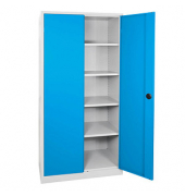 ADB Stahlschrank 40751 lichtgrau, lichtblau 92,0 x 50,0 x 195,0 cm, aufgebaut