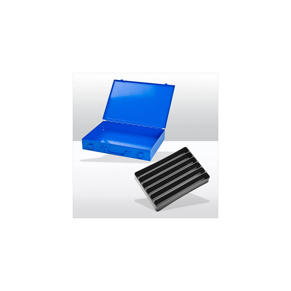 4050049886017 - Sortimentskoffer ADB leer 6-fache lange Einteilung abschließbar mit Griff B 330 x T 230 x H 50 mm Stahl & ABS-Kunststoff lichtblau RAL 5012 4050049886017 - Sortimentskoffer ADB leer 6-fache lange Einteilung abschließbar mit Griff B 330 x T 230 x H 50 mm Stahl & ABS-Kunststoff lichtblau RAL 5012