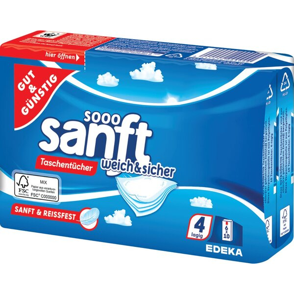 4311536083068 - Taschentücher 4-lagig aus 100% Frischzellstoff weißes Tissue 4311536083068 EDEKA