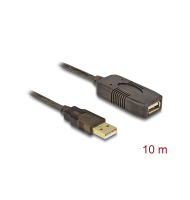 DeLOCK USB 2.0 A Kabel 10,0 m schwarz