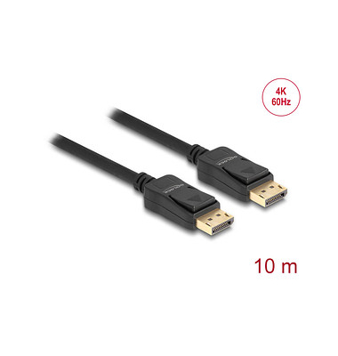 DeLOCK DisplayPort Kabel 4K 60 Hz 10,0 m schwarz