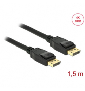 DeLOCK DisplayPort Kabel 4K 60 Hz 1,5 m schwarz