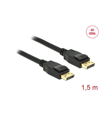 DeLOCK DisplayPort Kabel 4K 60 Hz 1,5 m schwarz