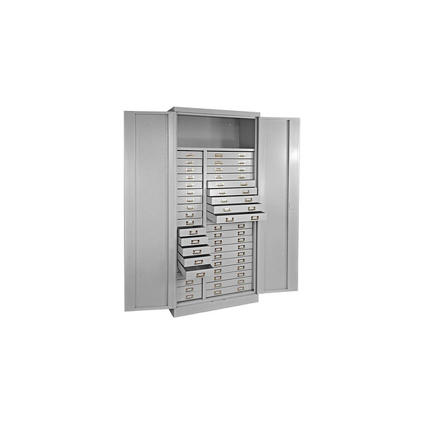 4050049406505 - Schubladenschrank 40 Schubladen 1 Ablageboden 2-Punkt-Verriegelung Stahlausführung H 1790 x B 800 x T 410 mm lichtgrau RAL 7035 4050049406505 - Schubladenschrank 40 Schubladen 1 Ablageboden 2-Punkt-Verriegelung Stahlausführung H 1790 x B 800 x T 410 mm lichtgrau RAL 7035