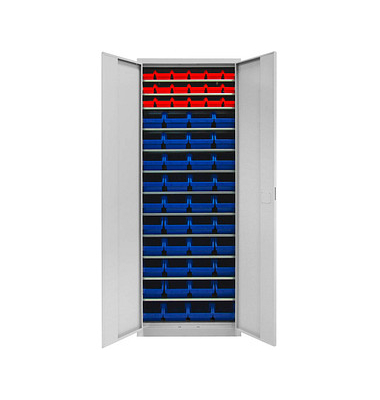 ADB Stahlschrank 40829 lichtgrau 71,0 x 30,0 x 195,0 cm, aufgebaut