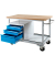 ADB Werkbank Eko lichtgrau, lichtblau 3 Schubladen 130,0 x 60,0 x 85,0 cm