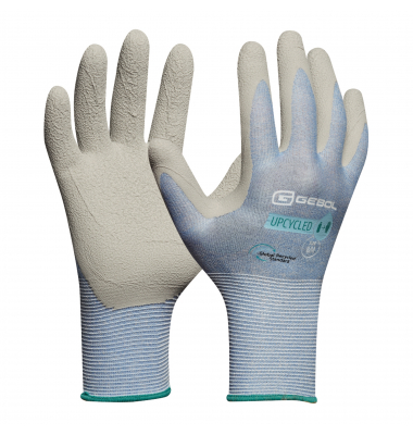 Arbeitshandschuhe Upcycled Sensitive, Latexschaum, hellblau, Größe 7 / S