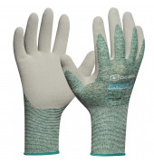Arbeitshandschuhe Upcycled STRONG, Latex-Beschichtung mit Sandy Finish, dunkelgrün, Größe 9 / L