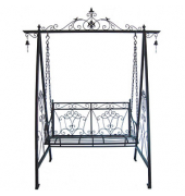Garden Pleasure Gartenbank Kari 950390 schwarzbraun Metall 178,0 cm