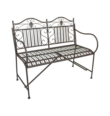 Garden Pleasure Gartenbank Mangan 950507 schwarzbraun Metall 106,0 cm