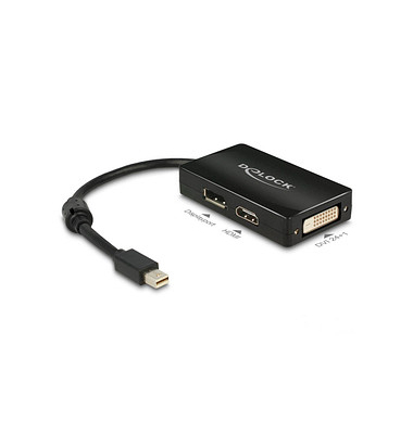 DeLOCK Mini-DisplayPortDVI, DisplayPort, HDMI Adapter 0,16 m schwarz