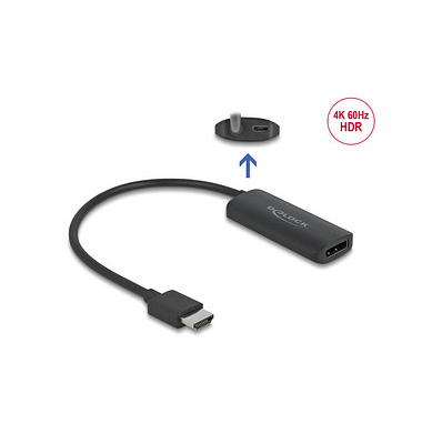 DeLOCK DisplayPortHDMI Adapter 4K 60 Hz 0,24 m schwarz