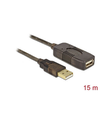 DeLOCK USB 2.0 A Kabel 15,0 m schwarz