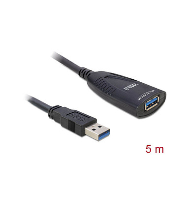 DeLOCK USB 3.0 A Kabel 5,0 m schwarz