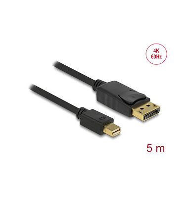 DeLOCK Mini-DisplayPortDisplayPort Kabel 4K 60 Hz 5,0 m schwarz