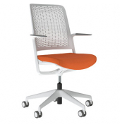 Bürostuhl WITHME, orange/grau / hellgrau, mit Armlehnen, bis 110kg