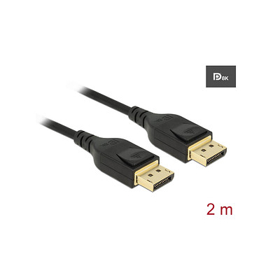 DeLOCK DisplayPort Kabel 8K 60 Hz 2,0 m schwarz