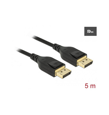 DeLOCK DisplayPort Kabel 8K 60 Hz 5,0 m schwarz