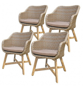 4 Garden Pleasure Gartenstühle Oakland braun