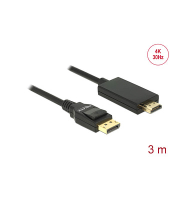 DeLOCK DisplayPortHDMI Kabel 4K 30 Hz 3,0 m schwarz