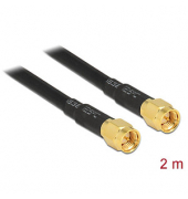 F-Stecker Antennenkabel LMR195 low loss 2,0 m schwarz