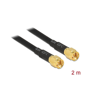 DeLOCK F-Stecker Antennenkabel LMR195 low loss 2,0 m schwarz