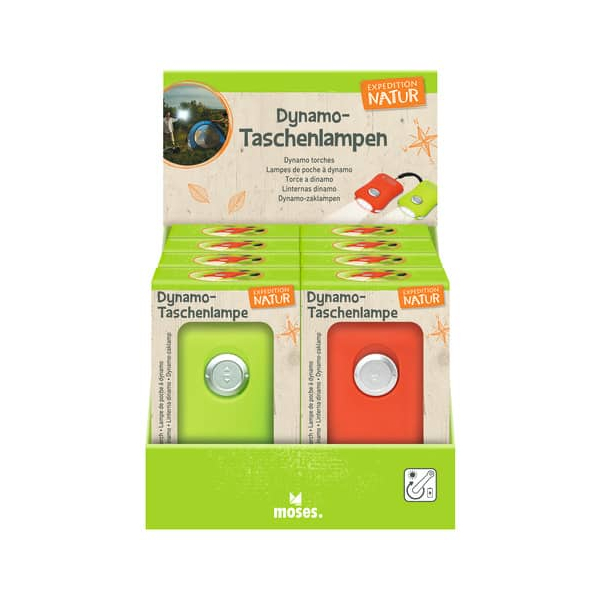 8 Stück Moses Taschenlampe 9861 Expedition Natur, Dynamo-Antrieb 4033477098610 Moses