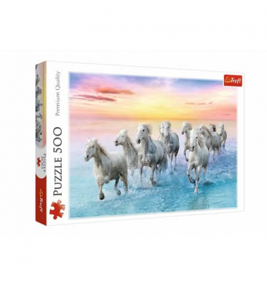 Puzzle Galoppierende weiße Pferde