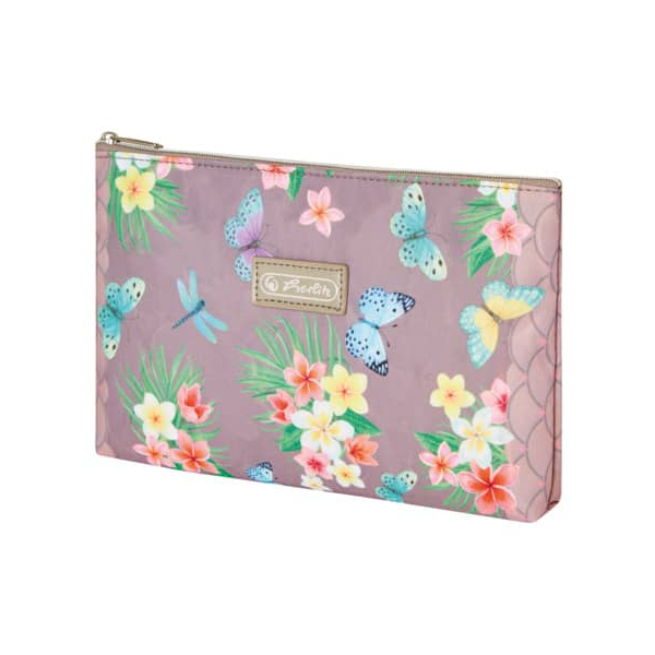 Herlitz Schüleretui Faulenzer flach Ladylike Polyester 220x150mm Butte