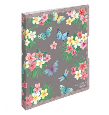 Ringbuch Ladylike Butterflies Schmetterlinge/Blumen 50044047, A4 2 Ringe 16mm Ring-Ø Karton bunt