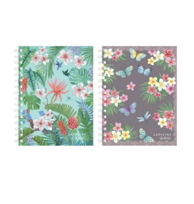 Notizblock 50044221 Ladylike, Blumen, kariert, A6, 70g, sortiert, 100 Blatt