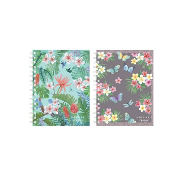 2 Stück Herlitz Notizblock 50044221 Ladylike, Blumen, kariert, A6, 70g, sortiert, 100 Blatt 4008110365893 Herlitz