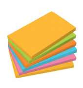 Haftnotizen BA127, 125x75mm, farbig sortiert ( gelb/gr&uuml;n/orange/pink/blau), rechteckig
