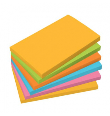 Haftnotizen BA127, 125x75mm, farbig sortiert ( gelb/gr&uuml;n/orange/pink/blau), rechteckig