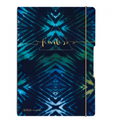 Notizbuch 50044368, New Batik Fearless, schwarz, A4, liniert+kariert, 80g, 80 Blatt / 160 Seiten