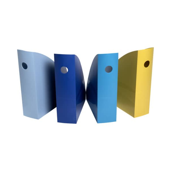 9002492182029 - Stehsammler Set BEE BLUE Pen Cube 4-teilig für Dokumente im Format A4+ mit Griffloch Blauer Engel Polystyrol mehrfarbig