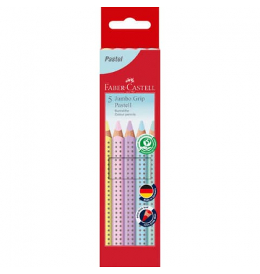 Buntstifte-Set Jumbo Grip Pastell, 110991, farbig sortiert, dreikant, Packung