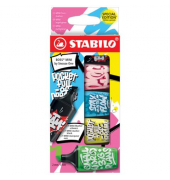 Textmarker STABILO BOSS MINI by Snooze One, 07/05-30-10, Set, 5-farbig sortiert, 2-5mm Keilspitze