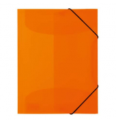 Gummizugmappe Neon  19656, A4 neonorange Polypropylen (PP), f&uuml;r ca. 50 Blatt  (80 g/m&sup2;), mit 3 Einschlagklappen