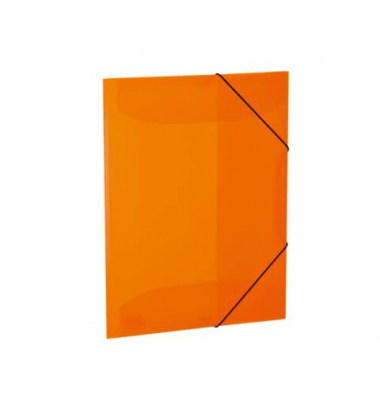 Gummizugmappe Neon  19697, A3 neonorange Polypropylen (PP), f&uuml;r ca. 50 Blatt  (80 g/m&sup2;), mit 3 Einschlagklappen