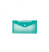 Dokumententasche 20041, Din Lang, transparent t&uuml;rkis, Polypropylen (PP), Druckknopf