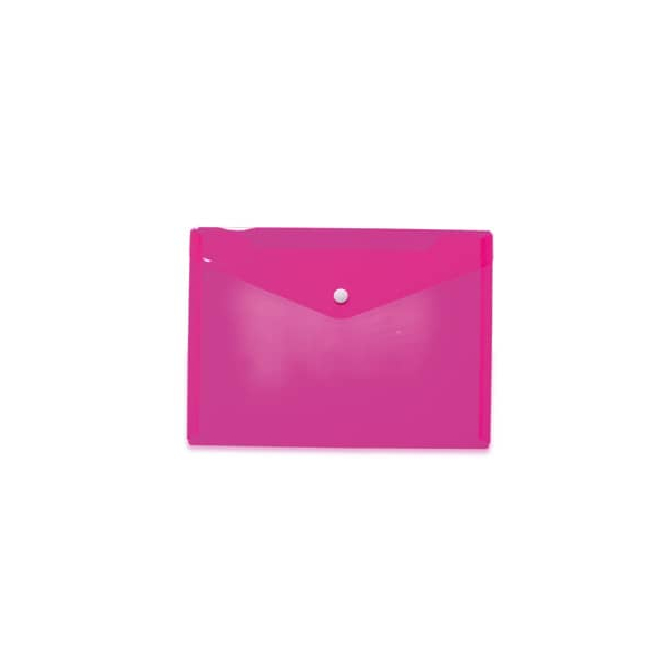 5 Stück Herma Dokumententasche 20058, A5, transparent pink, Polypropylen (PP), Druckknopf 4008705200585 Herma