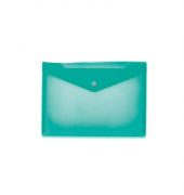 Dokumententasche 20060, A5, transparent t&uuml;rkis, Polypropylen (PP), Druckknopf