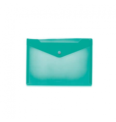 Dokumententasche 20060, A5, transparent t&uuml;rkis, Polypropylen (PP), Druckknopf